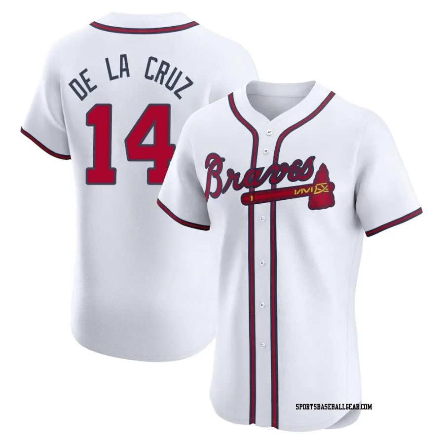 Bryan De La Cruz Men's Atlanta Braves White Elite Home Jersey