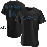 Bryan De La Cruz Men's Miami Marlins Black Authentic Alternate Jersey