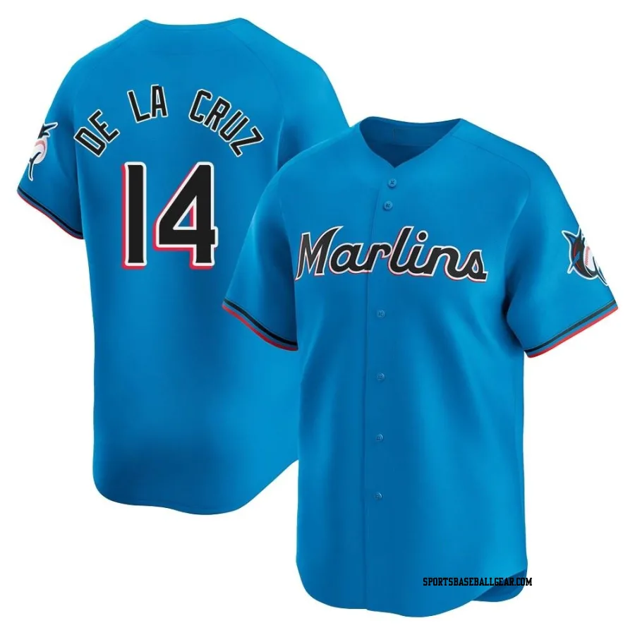 Bryan De La Cruz Men's Miami Marlins Blue Limited Alternate Jersey