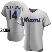 Bryan De La Cruz Men's Miami Marlins Gray Authentic Road Jersey