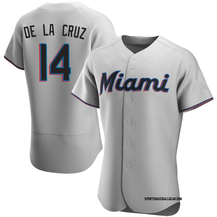 Bryan De La Cruz Men's Miami Marlins Gray Authentic Road Jersey