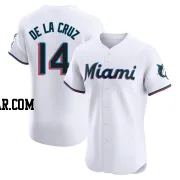 Bryan De La Cruz Men's Miami Marlins White Elite Home Jersey