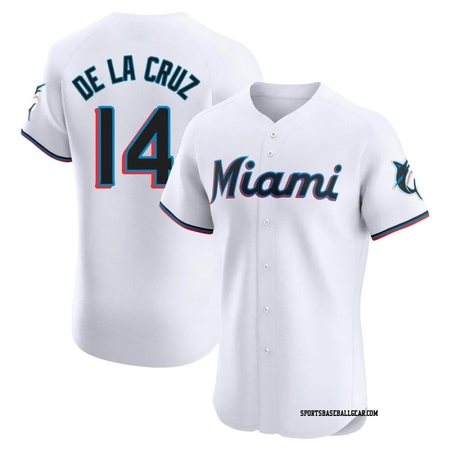 Bryan De La Cruz Men's Miami Marlins White Elite Home Jersey