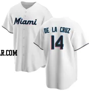 Bryan De La Cruz Men's Miami Marlins White Replica Home Jersey