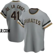 Bryan De La Cruz Men's Pittsburgh Pirates Gray Replica Road Cooperstown Collection Jersey