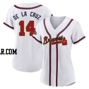 Bryan De La Cruz Women's Atlanta Braves Gold Authentic White 2022 Program Jersey