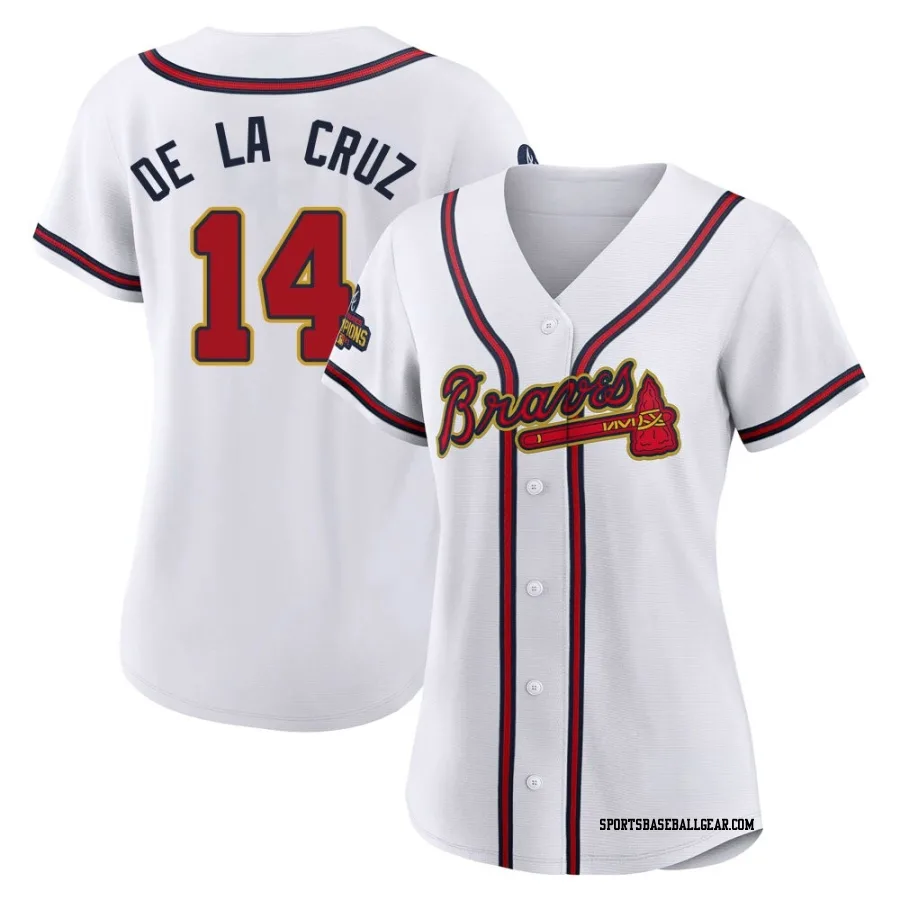 Bryan De La Cruz Women's Atlanta Braves Gold Authentic White 2022 Program Jersey