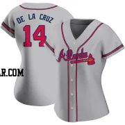 Bryan De La Cruz Women's Atlanta Braves Gray Authentic Road Jersey