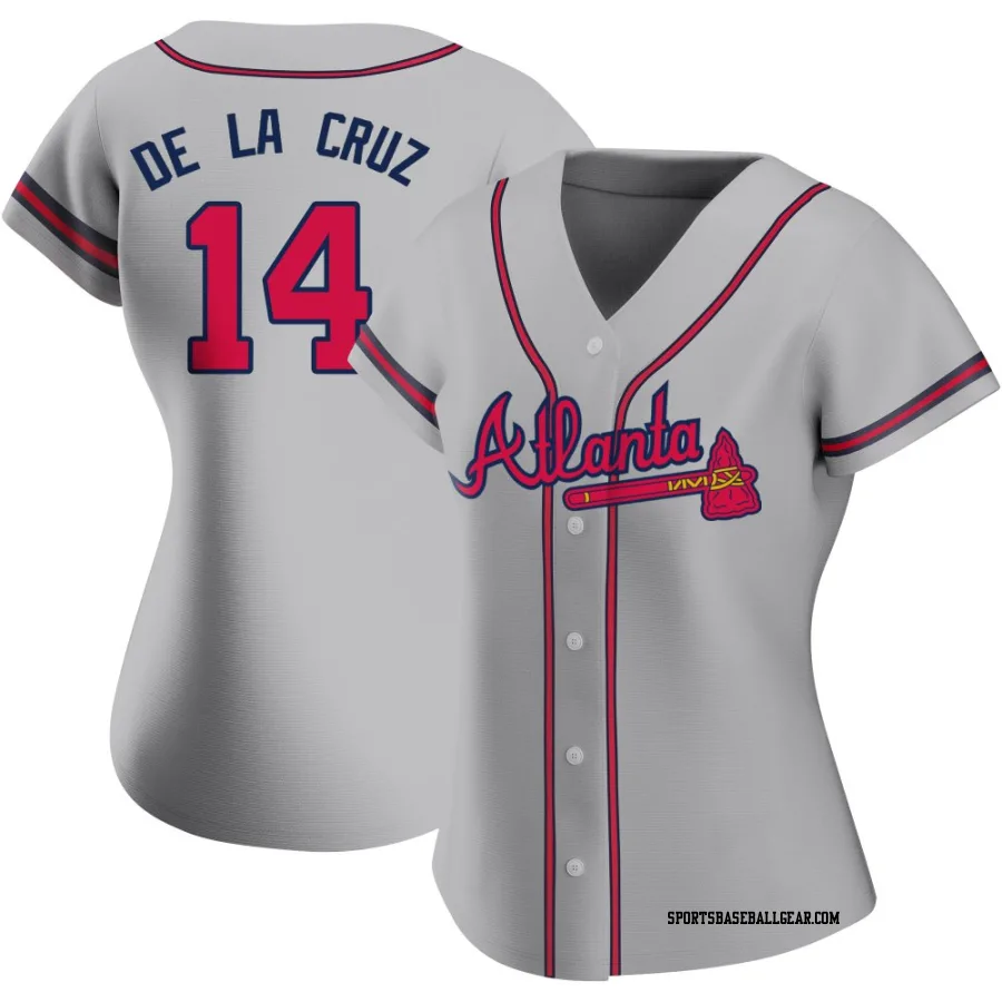 Bryan De La Cruz Women's Atlanta Braves Gray Authentic Road Jersey