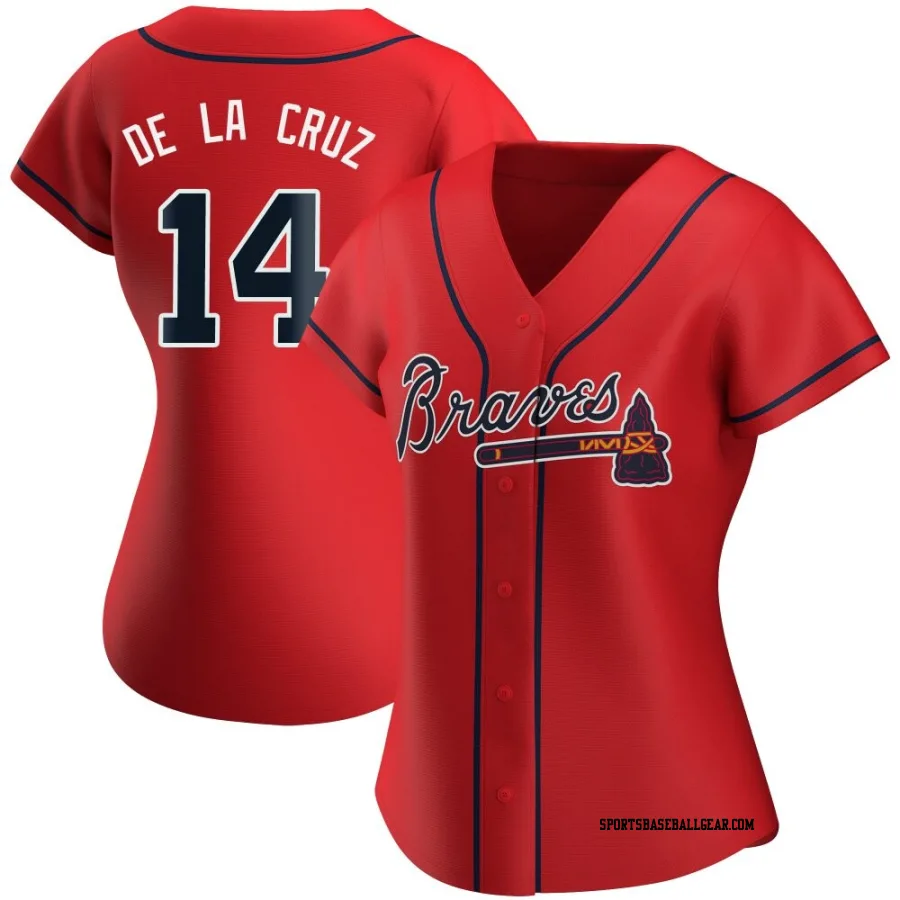 Bryan De La Cruz Women's Atlanta Braves Red Authentic Alternate Jersey