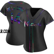 Bryan De La Cruz Women's Miami Marlins Black Holographic Replica Alternate Jersey