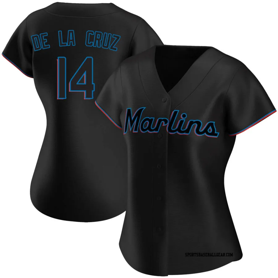 Bryan De La Cruz Women's Miami Marlins Black Replica Alternate Jersey