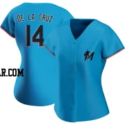 Bryan De La Cruz Women's Miami Marlins Blue Authentic Alternate Jersey