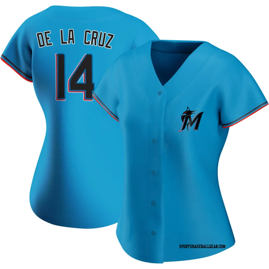 Bryan De La Cruz Women's Miami Marlins Blue Authentic Alternate Jersey