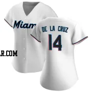 Bryan De La Cruz Women's Miami Marlins White Authentic Home Jersey