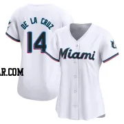 Bryan De La Cruz Women's Miami Marlins White Limited Home Jersey