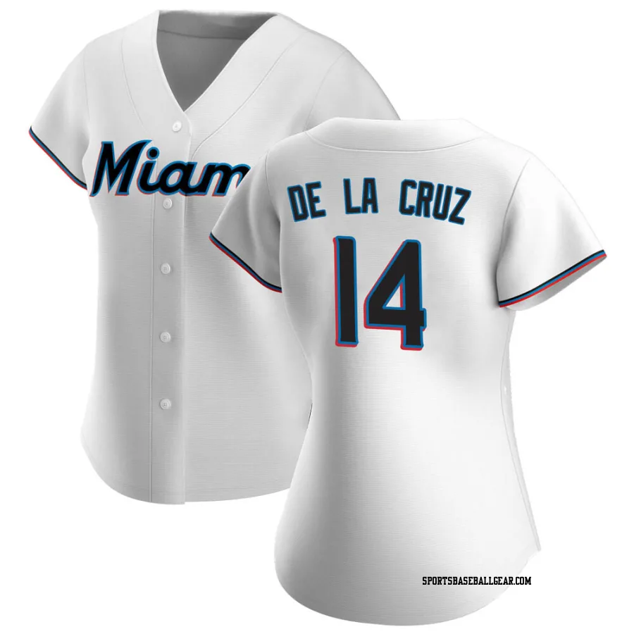 Bryan De La Cruz Women's Miami Marlins White Replica Home Jersey