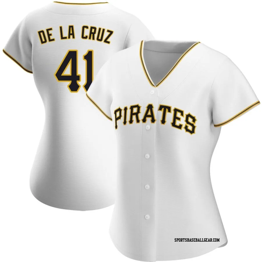 Bryan De La Cruz Women's Pittsburgh Pirates White Authentic Home Jersey