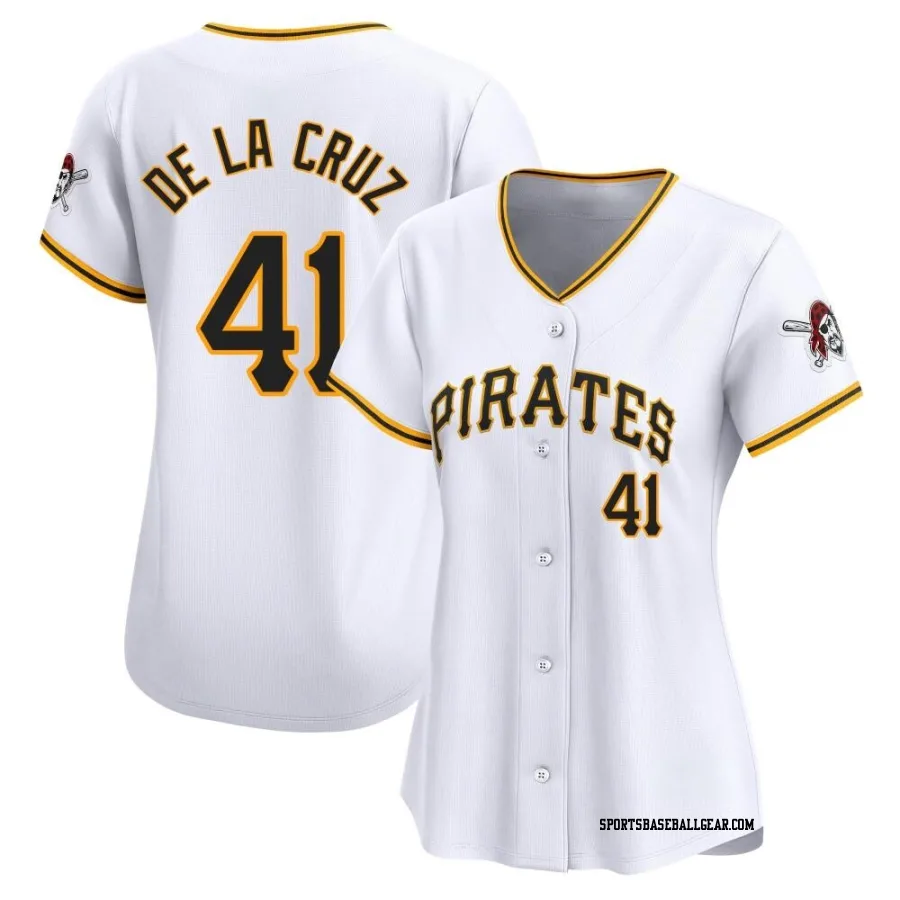 Bryan De La Cruz Women's Pittsburgh Pirates White Limited Home Jersey