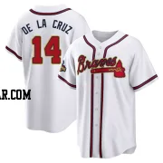 Bryan De La Cruz Youth Atlanta Braves Gold Replica White 2022 Program Jersey