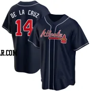 Bryan De La Cruz Youth Atlanta Braves Navy Replica Alternate Jersey