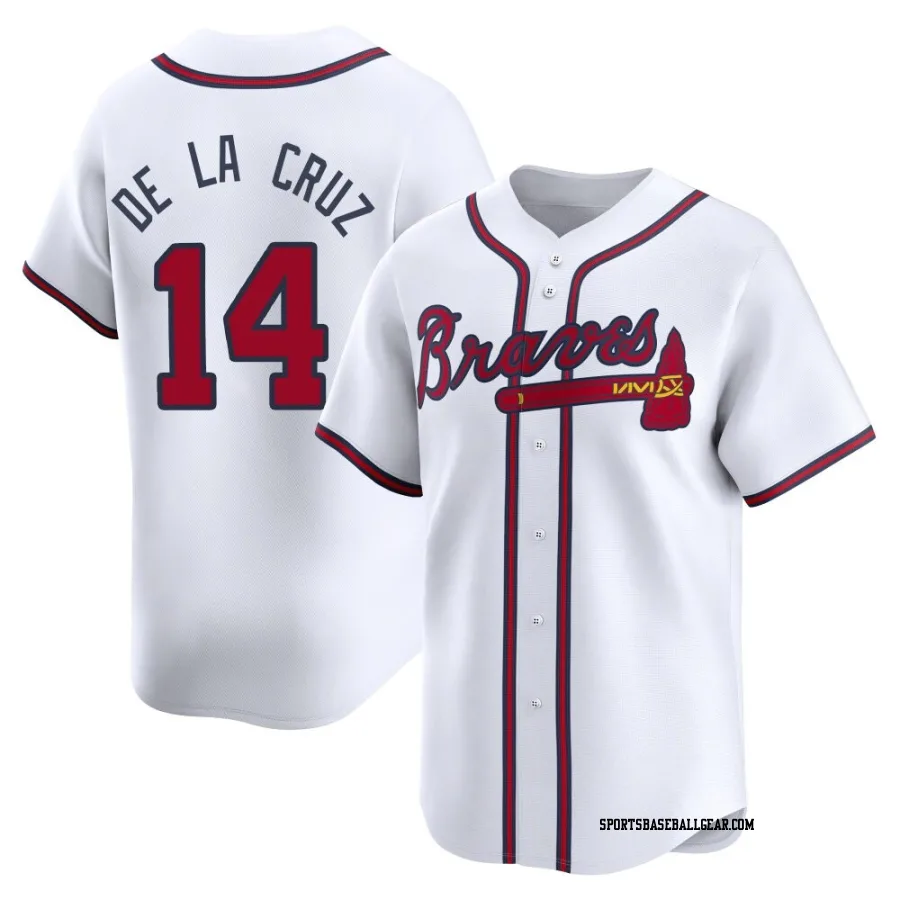 Bryan De La Cruz Youth Atlanta Braves White Limited Home Jersey