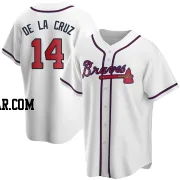 Bryan De La Cruz Youth Atlanta Braves White Replica Home Jersey