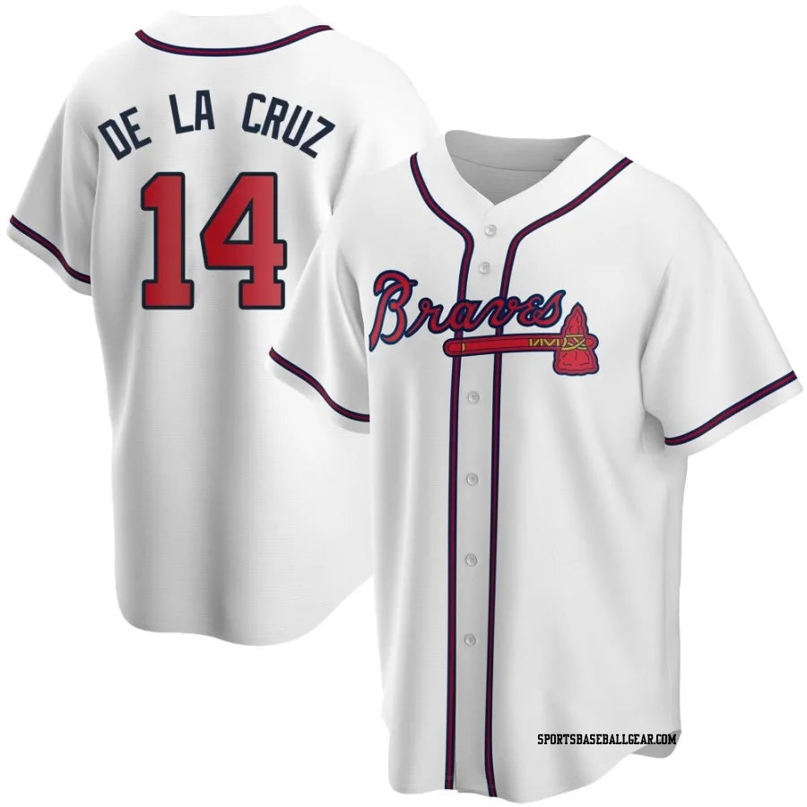 Bryan De La Cruz Youth Atlanta Braves White Replica Home Jersey