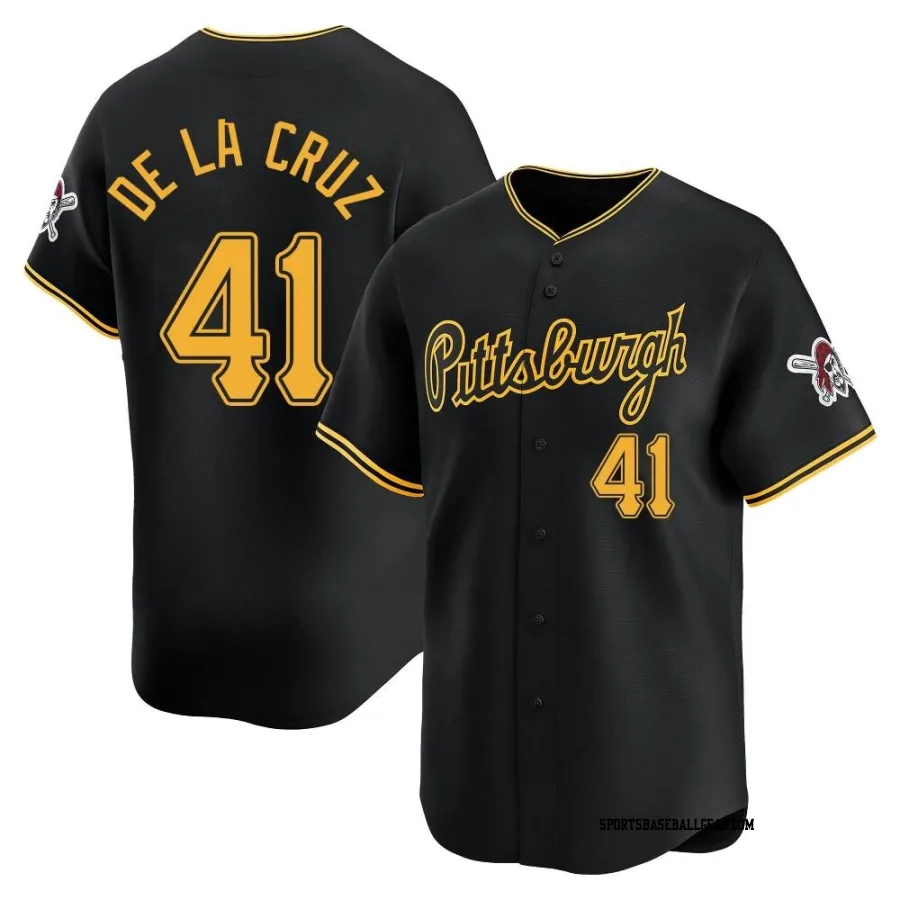 Bryan De La Cruz Youth Pittsburgh Pirates Black Limited Alternate Jersey