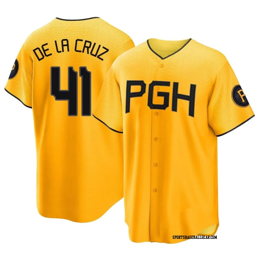 Bryan De La Cruz Youth Pittsburgh Pirates Gold Replica 2023 City Connect Jersey