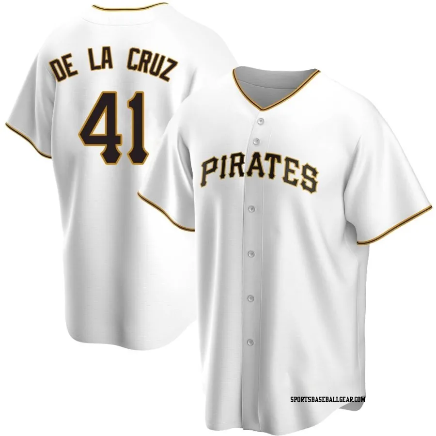 Bryan De La Cruz Youth Pittsburgh Pirates White Replica Home Jersey