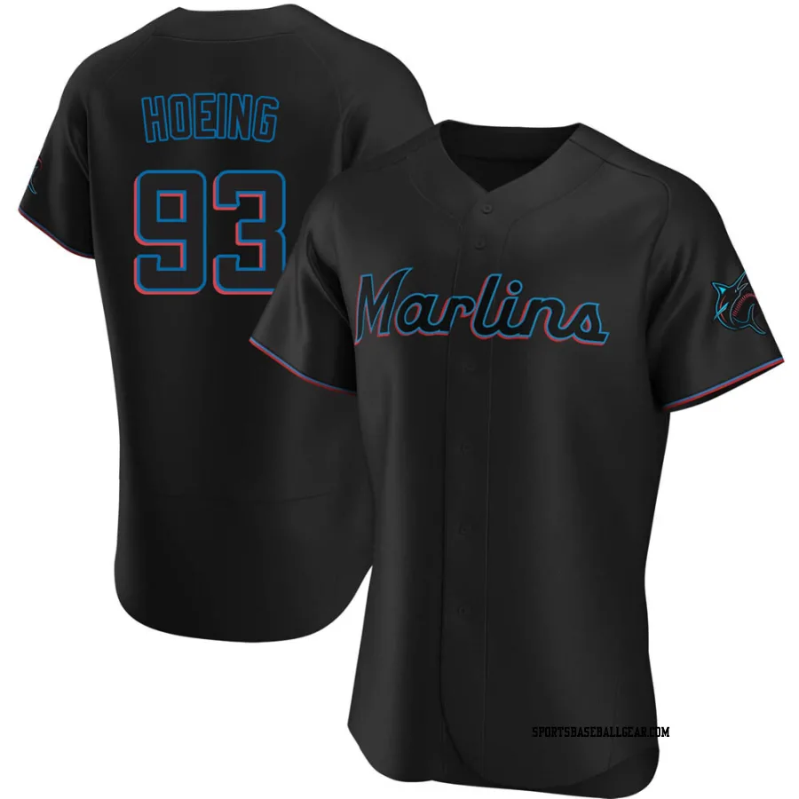 Bryan Hoeing Men's Miami Marlins Black Authentic Alternate Jersey