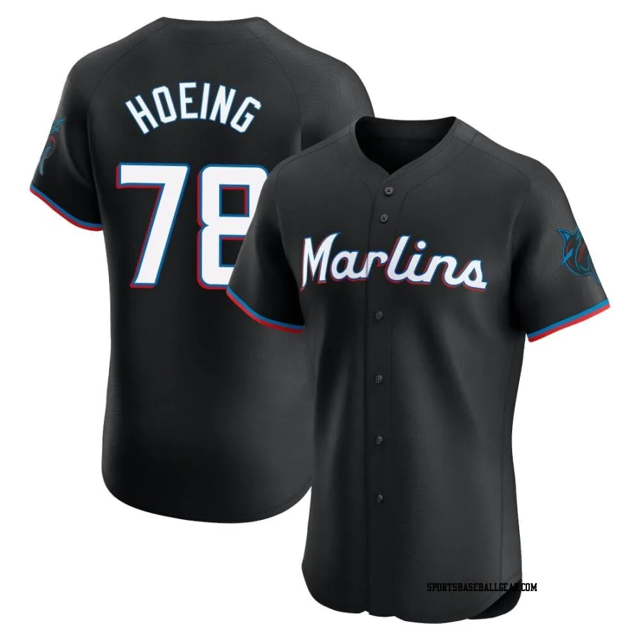 Bryan Hoeing Men's Miami Marlins Black Elite Alternate Vapor Premier Jersey