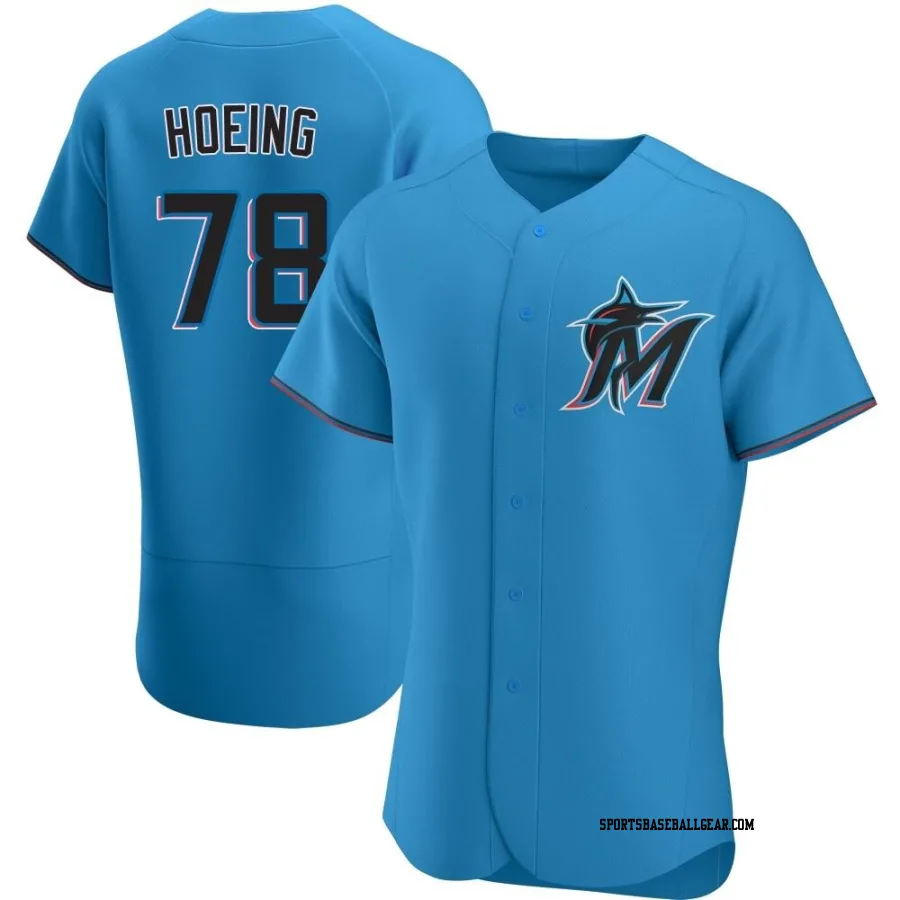 Bryan Hoeing Men's Miami Marlins Blue Authentic Alternate Jersey