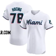 Bryan Hoeing Men's Miami Marlins White Elite Home Jersey