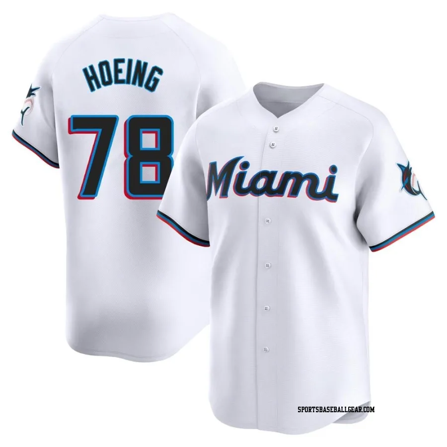 Bryan Hoeing Men's Miami Marlins White Limited Home Jersey