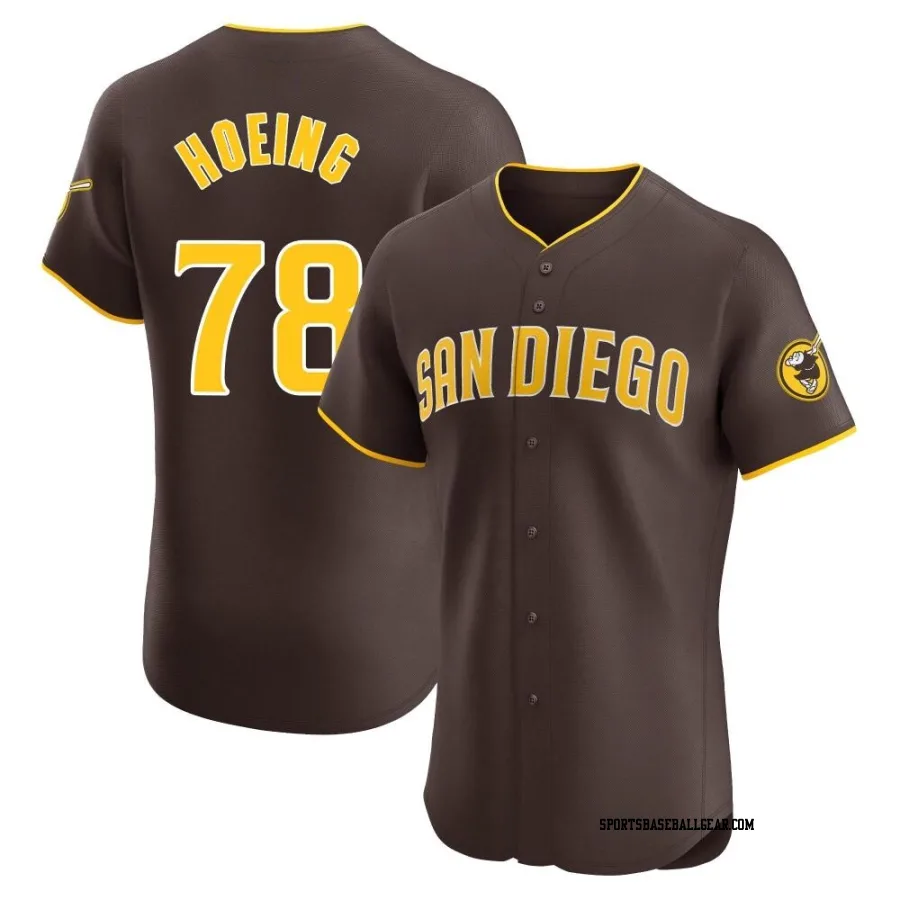 Bryan Hoeing Men's San Diego Padres Brown Elite Road Vapor Premier Jersey