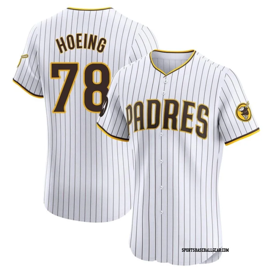 Bryan Hoeing Men's San Diego Padres White Elite Home Patch Jersey