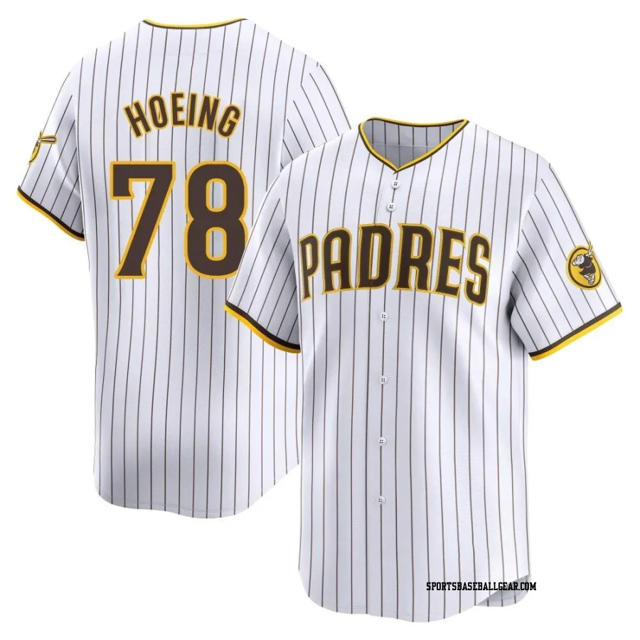 Bryan Hoeing Men's San Diego Padres White Limited Home Jersey