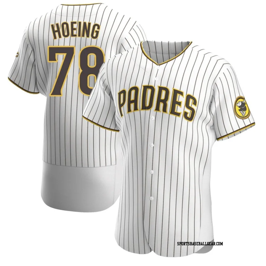 Bryan Hoeing Men's San Diego Padres White/Brown Authentic Home Jersey