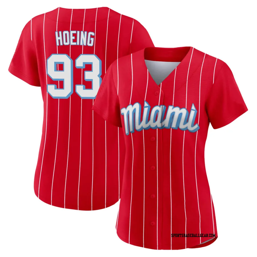 Bryan Hoeing Women's Miami Marlins Red Replica 2021 City Connect Jersey