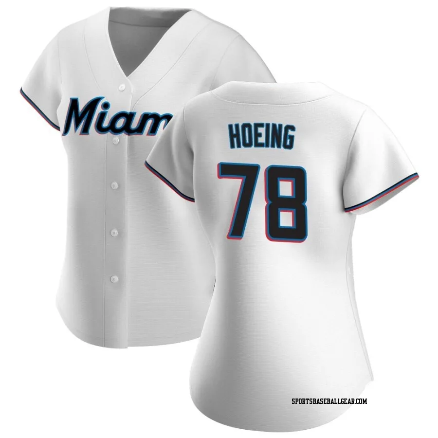 Bryan Hoeing Women's Miami Marlins White Authentic Home Jersey