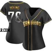 Bryan Hoeing Women's San Diego Padres Black Golden Replica Alternate Jersey