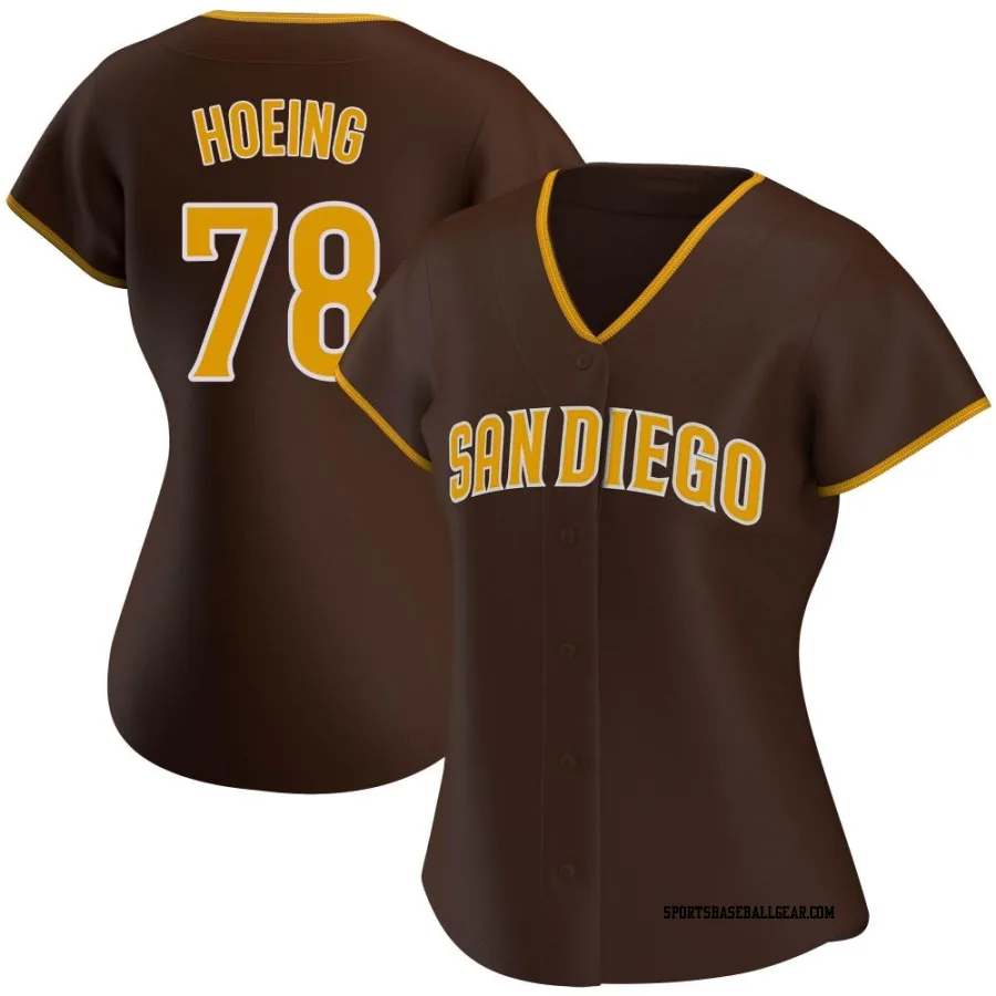 Bryan Hoeing Women's San Diego Padres Brown Authentic Road Jersey