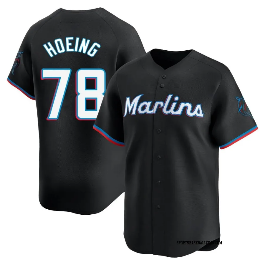 Bryan Hoeing Youth Miami Marlins Black Limited Alternate Jersey