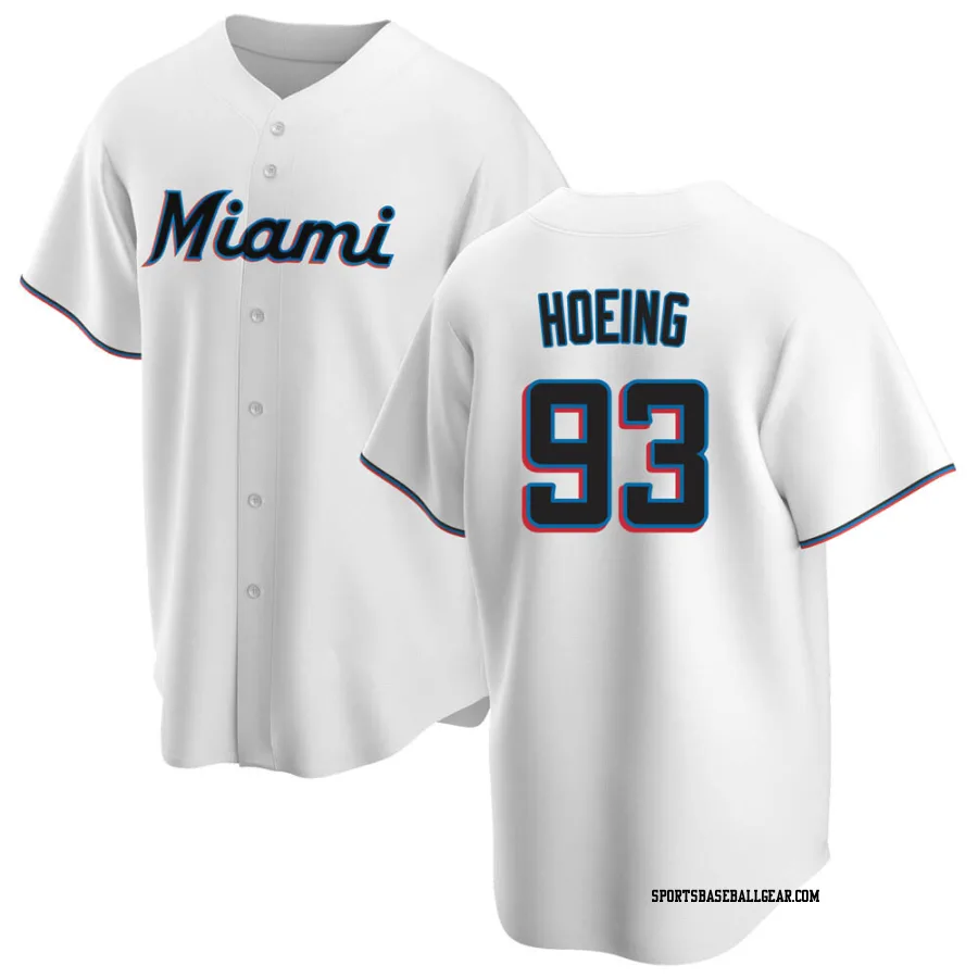 Bryan Hoeing Youth Miami Marlins White Replica Home Jersey