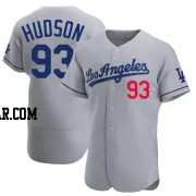 Bryan Hudson Men's Los Angeles Dodgers Gray Authentic Away Jersey