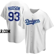 Bryan Hudson Men's Los Angeles Dodgers White Replica Home Jersey