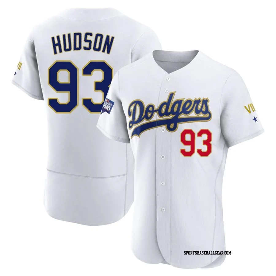 Bryan Hudson Men's Los Angeles Dodgers White/Gold Authentic 2021 Gold Program Player Jersey