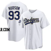 Bryan Hudson Men's Los Angeles Dodgers White/Gold Replica 2021 Gold Program Player Jersey